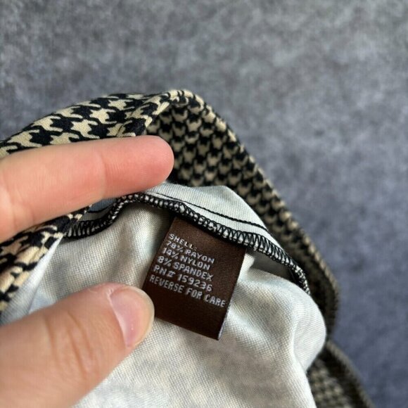 J McLaughlin Women's Pull on Pants 14 Pattern Tan Black Skinny Legging Rayon 390 - Picture 8 of 14